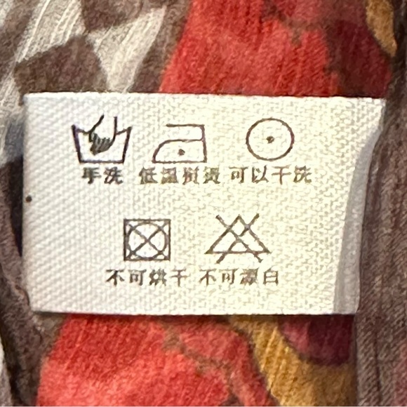 DANA XU 100% Silk Scarf Geometric Multi Color Design 95”x41.5” New XL - Picture 8 of 8